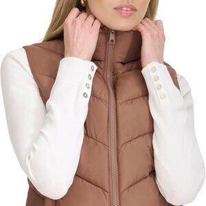 NWT Cole Haan Signature womens Active Casual Toffee Brown Vest sz S $88.99